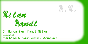 milan mandl business card